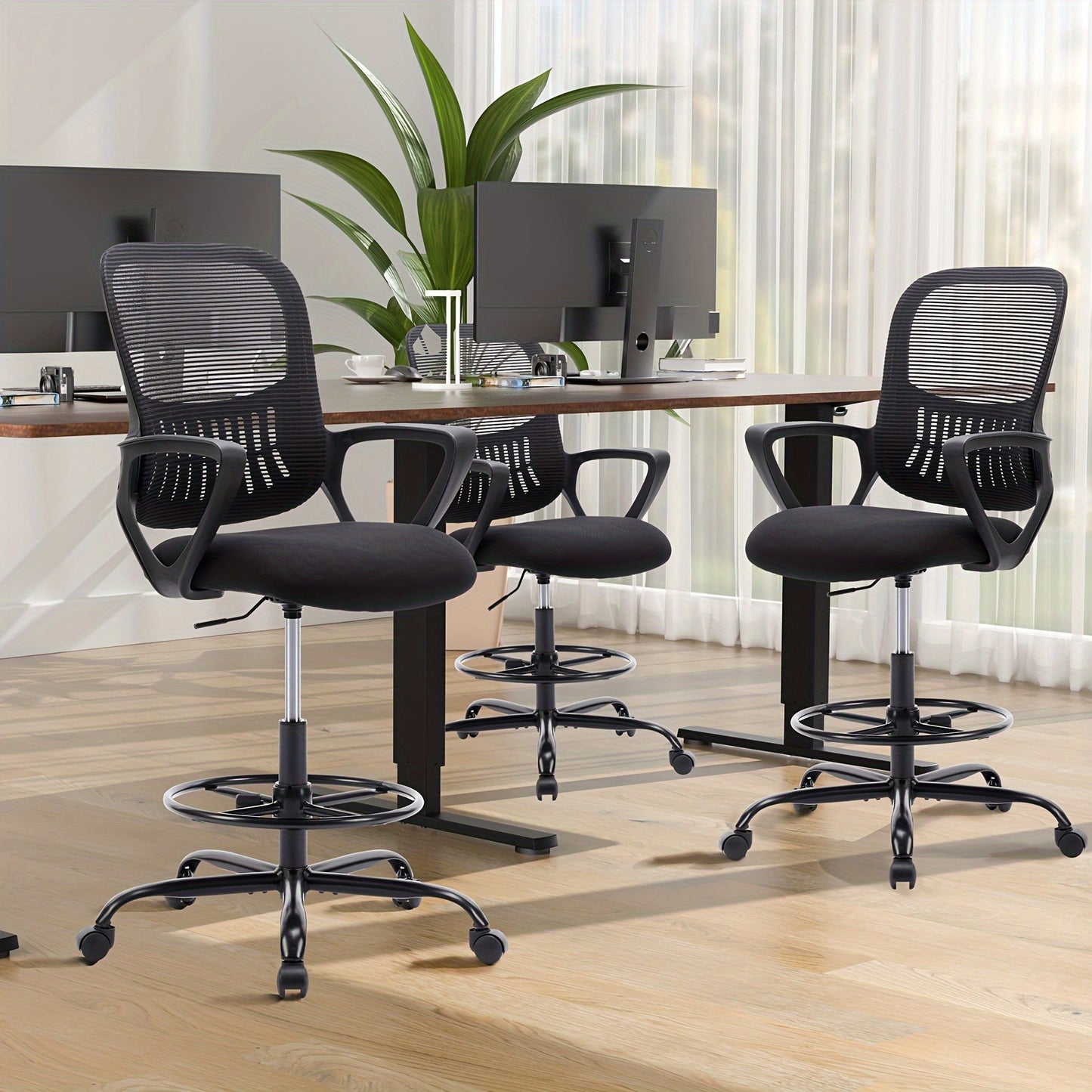 Ergonomic Drafter Chair with Counter Height Stool - Alia's Home Things