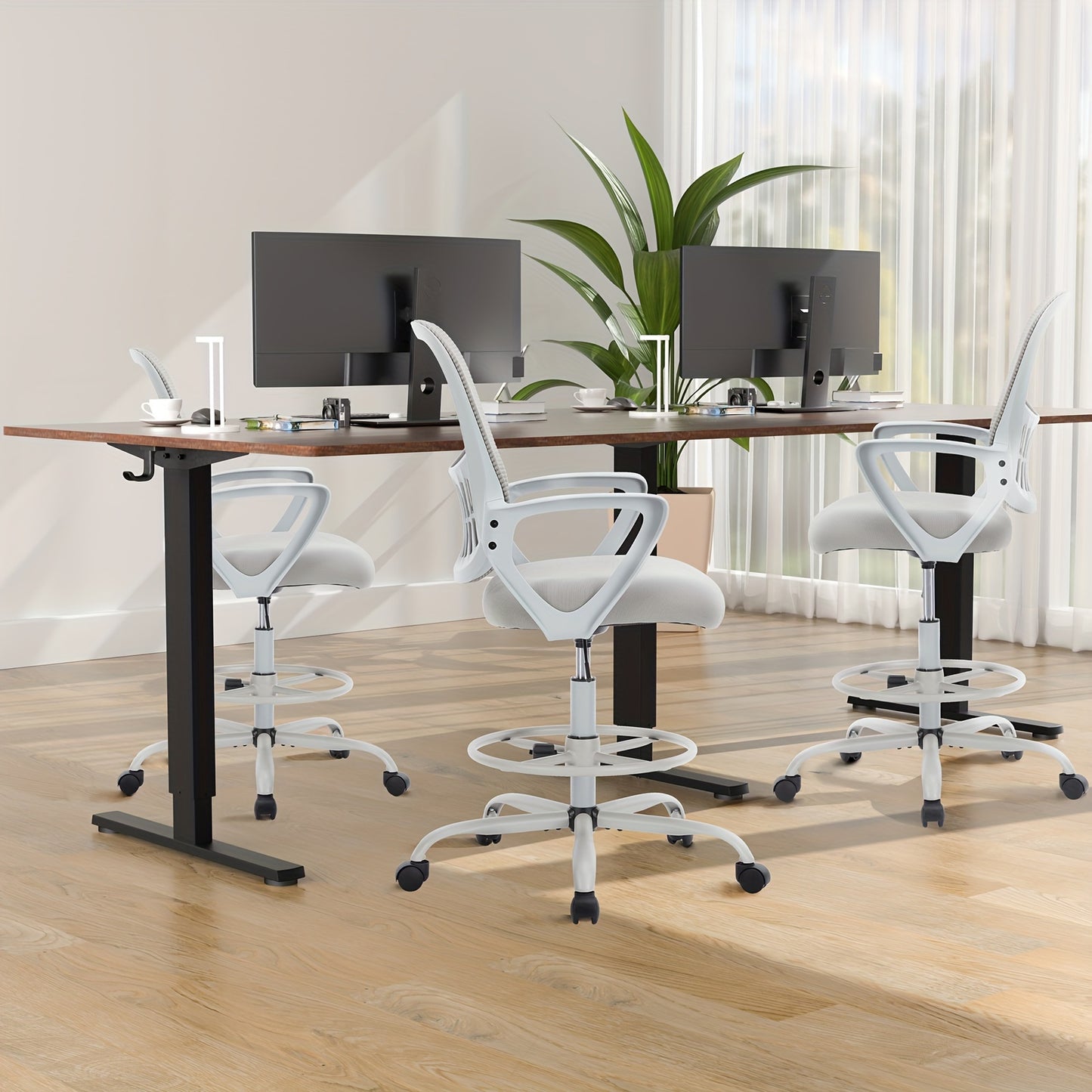 Ergonomic Drafter Chair with Counter Height Stool - Alia's Home Things