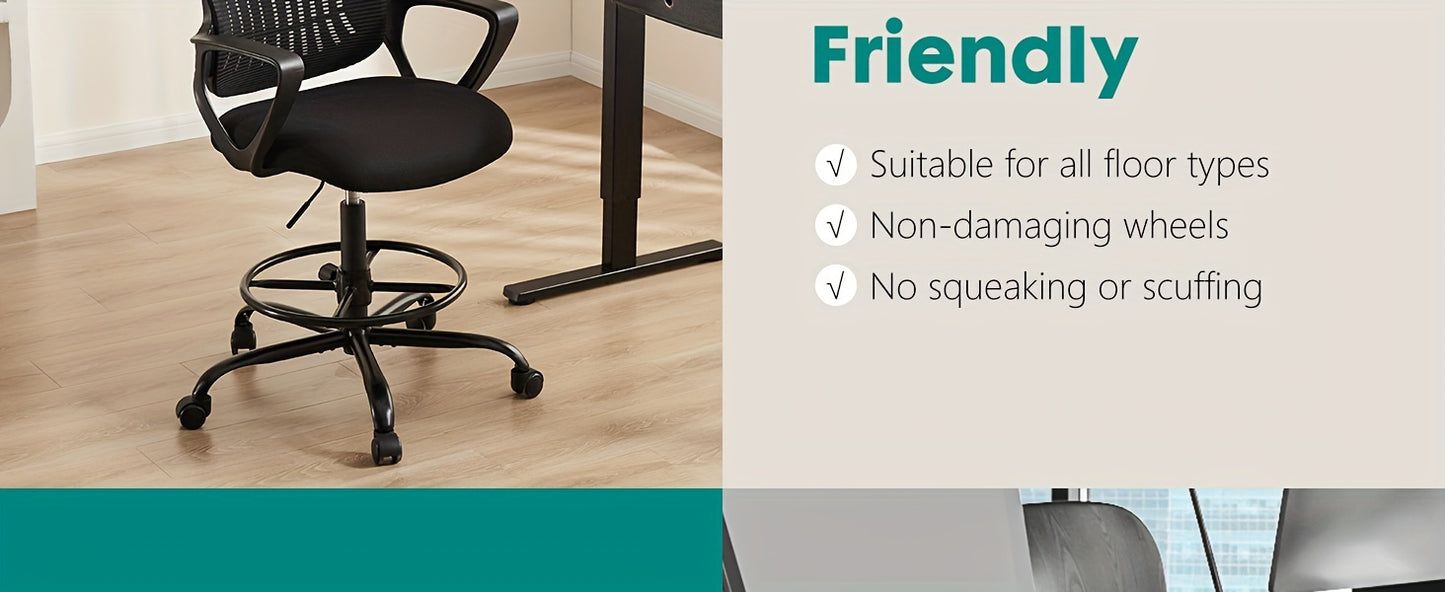Ergonomic Drafter Chair with Counter Height Stool - Alia's Home Things