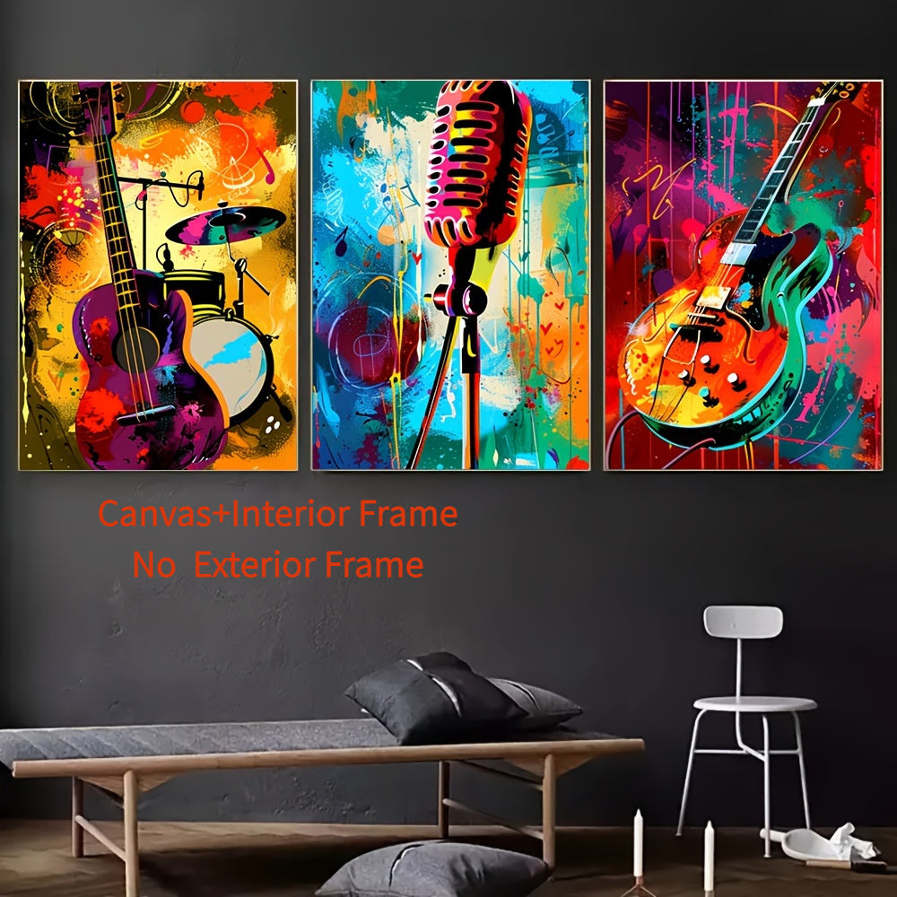3pcs Abstract Music Canvas - Alia's Home Things