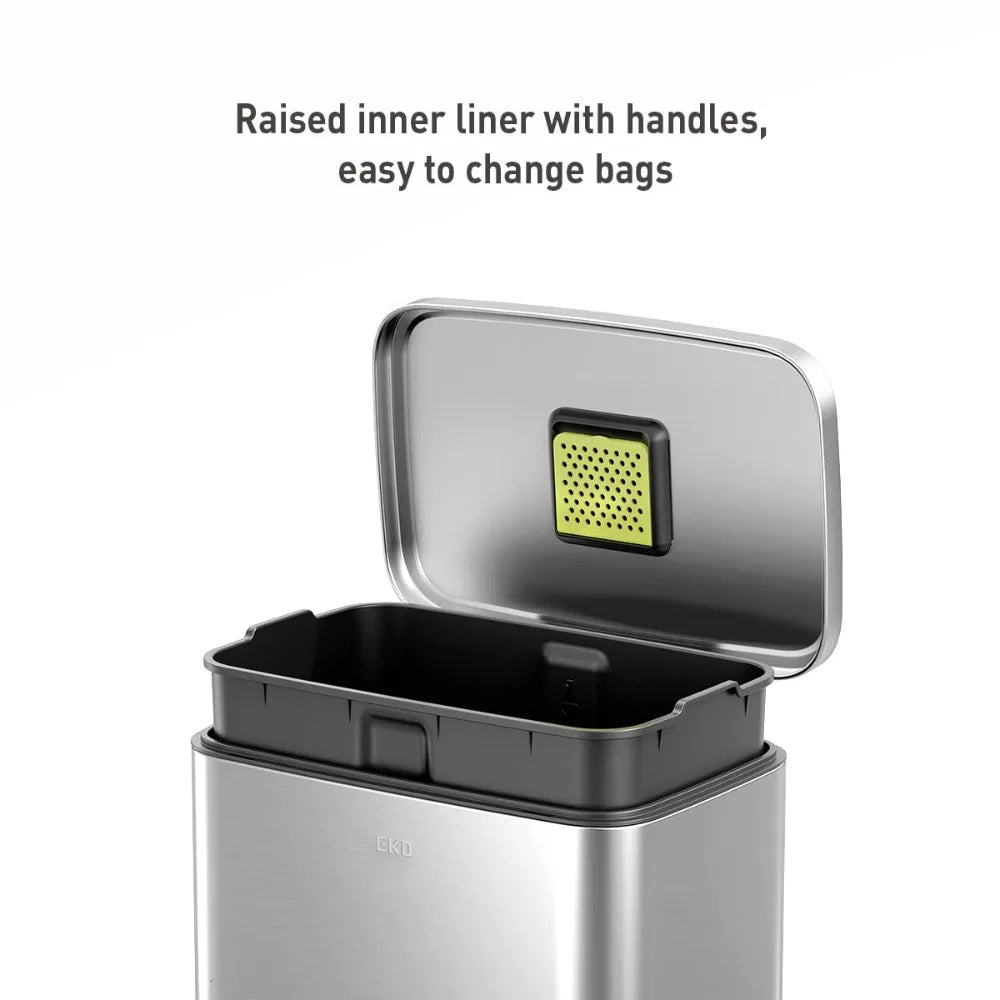 Brushed Stainless 50 Liter/13.2 Gallon Step Trash Can - Alia's Home Things