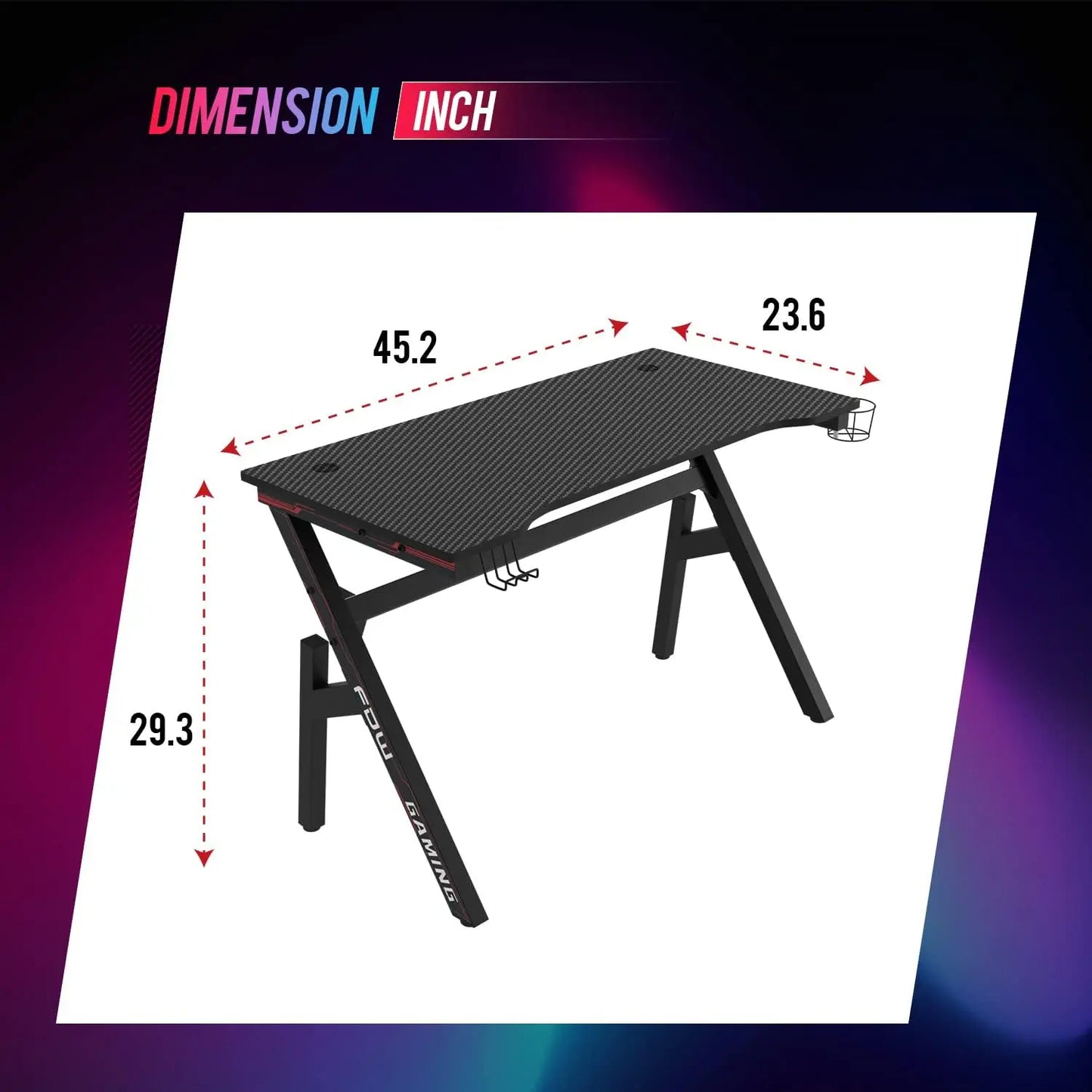 Game desk, computer desk, 47-inch home office desk - Alia's Home Things
