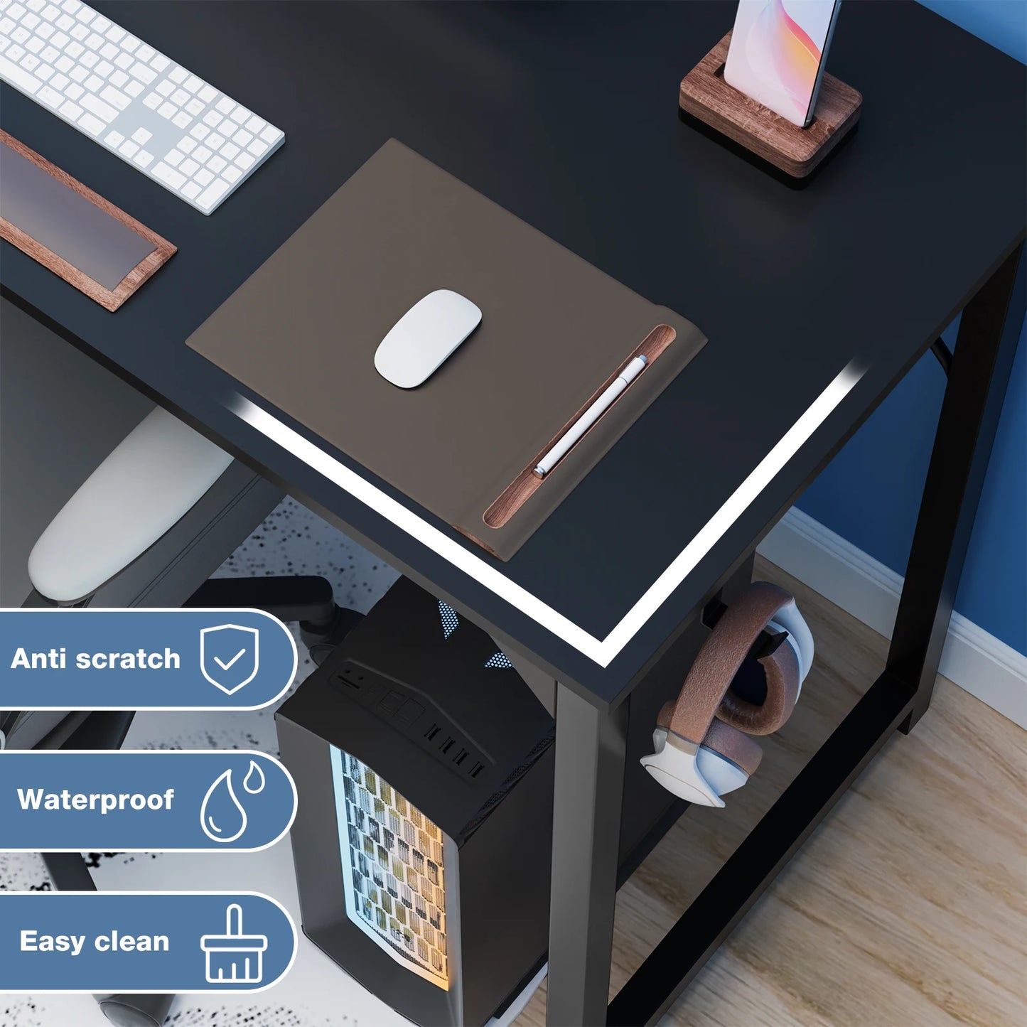 JHK Computer Desk Writing Study Office Gaming Table - Alia's Home Things