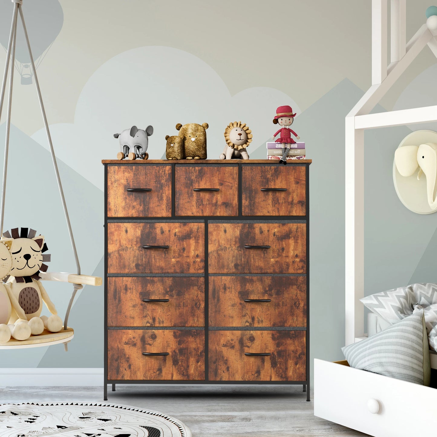 Dresser For Bedroom With 9 Fabric Storage Drawers - Alia's Home Things