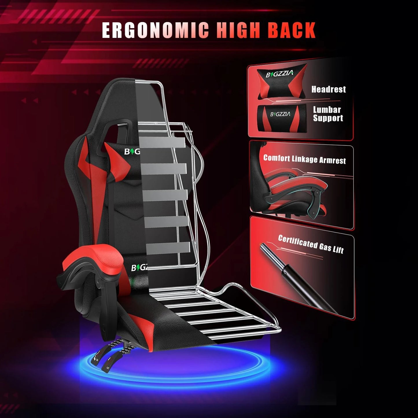 High Back Video Office Chair with Headrest - Alia's Home Things