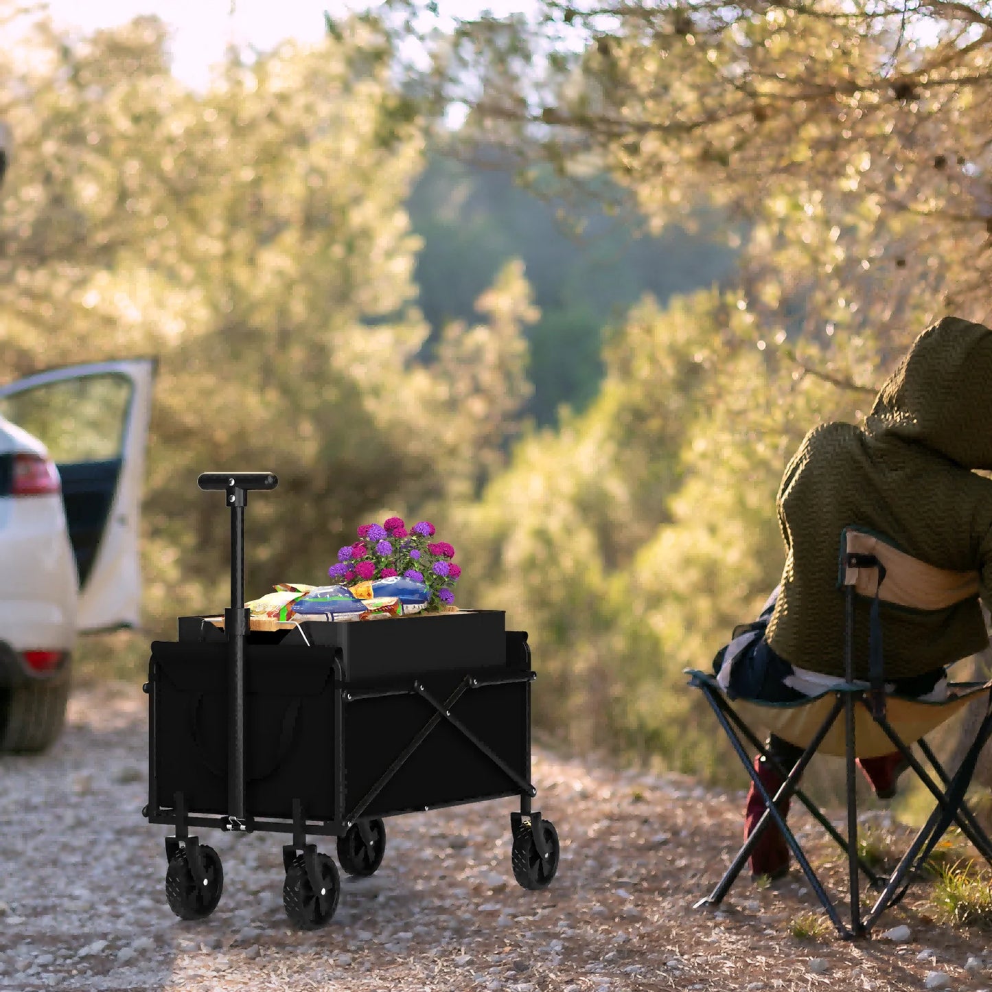The garden handcart with four foldable wheels - Alia's Home Things
