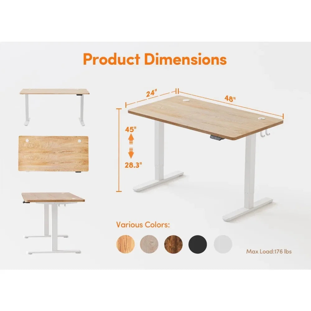 Standing Desk with Electric Height Adjustable, Telescopic - Alia's Home Things