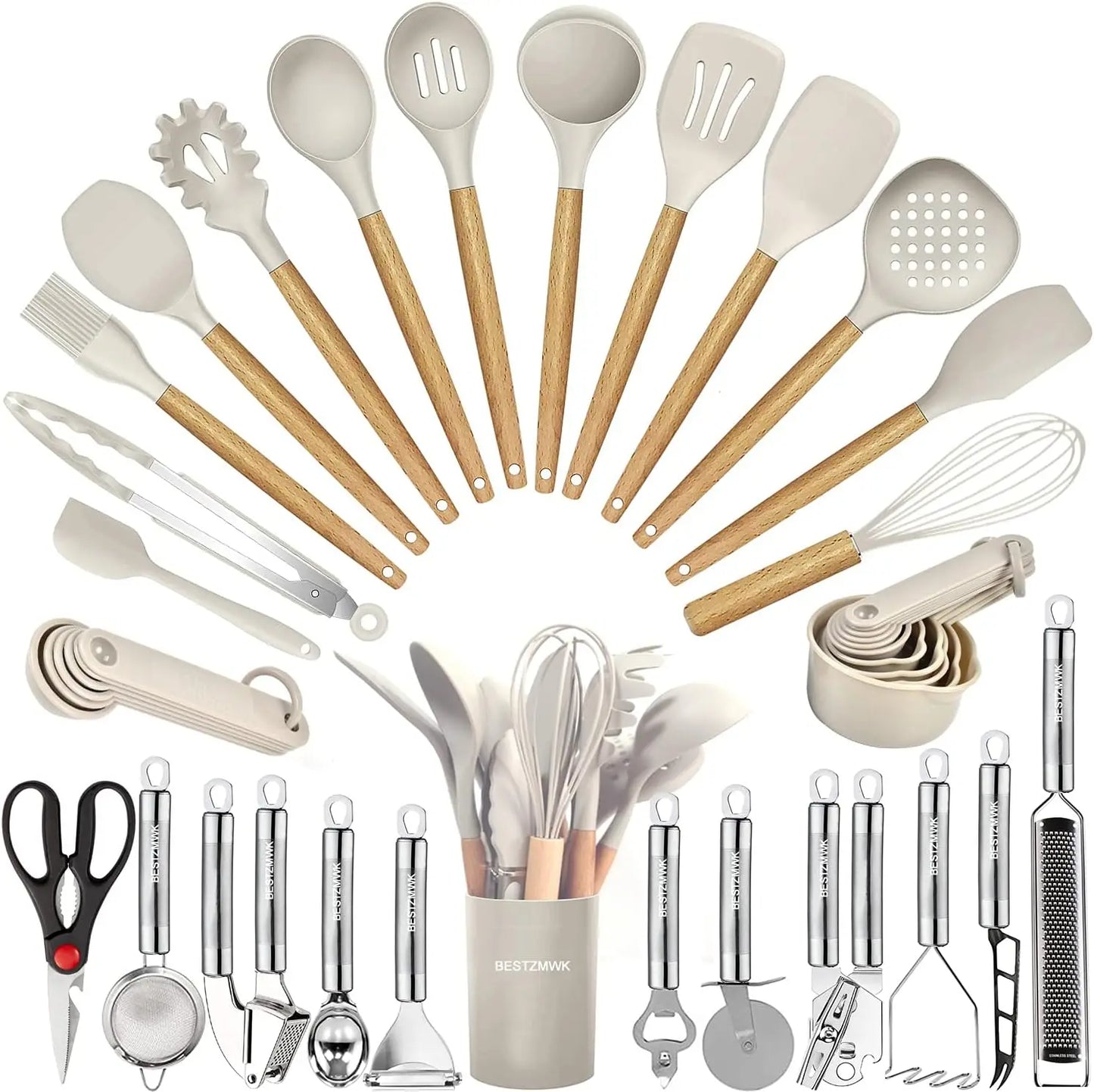 Utensils Set- 35 PCs Heat Resistant Food Grade Silicone - Alia's Home Things