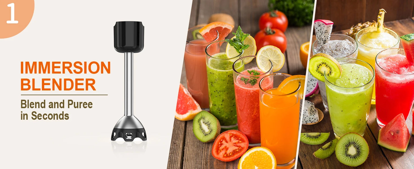Immersion Blender 5-in-1 Handheld Blender - 1100-watt - Alia's Home Things