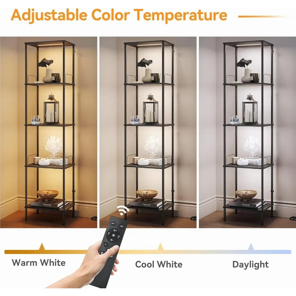 Display Cabinet with Dimmable Lights & Shelves - Alia's Home Things