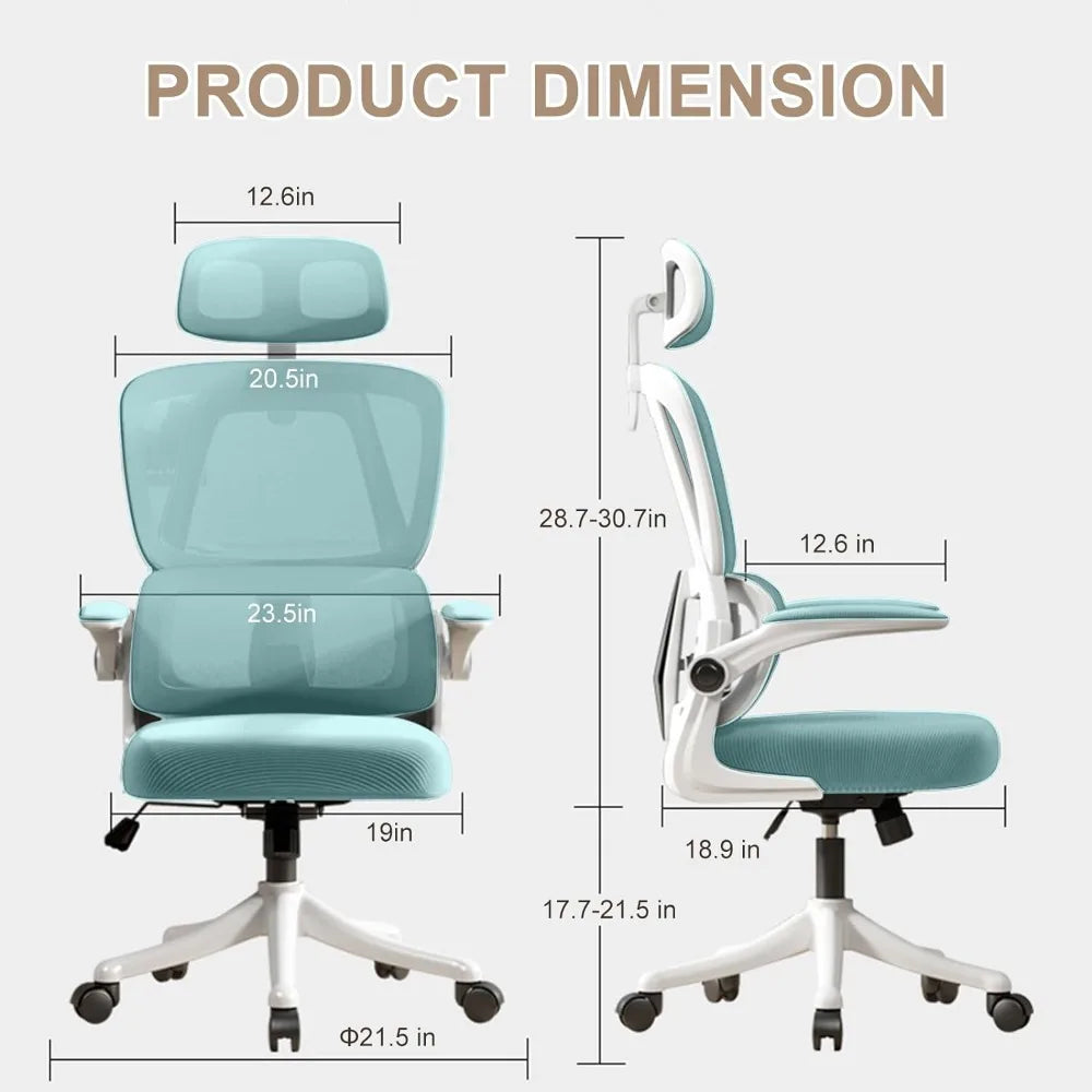 High Back Ergonomic Office Chair With Lumbar Support - Alia's Home Things