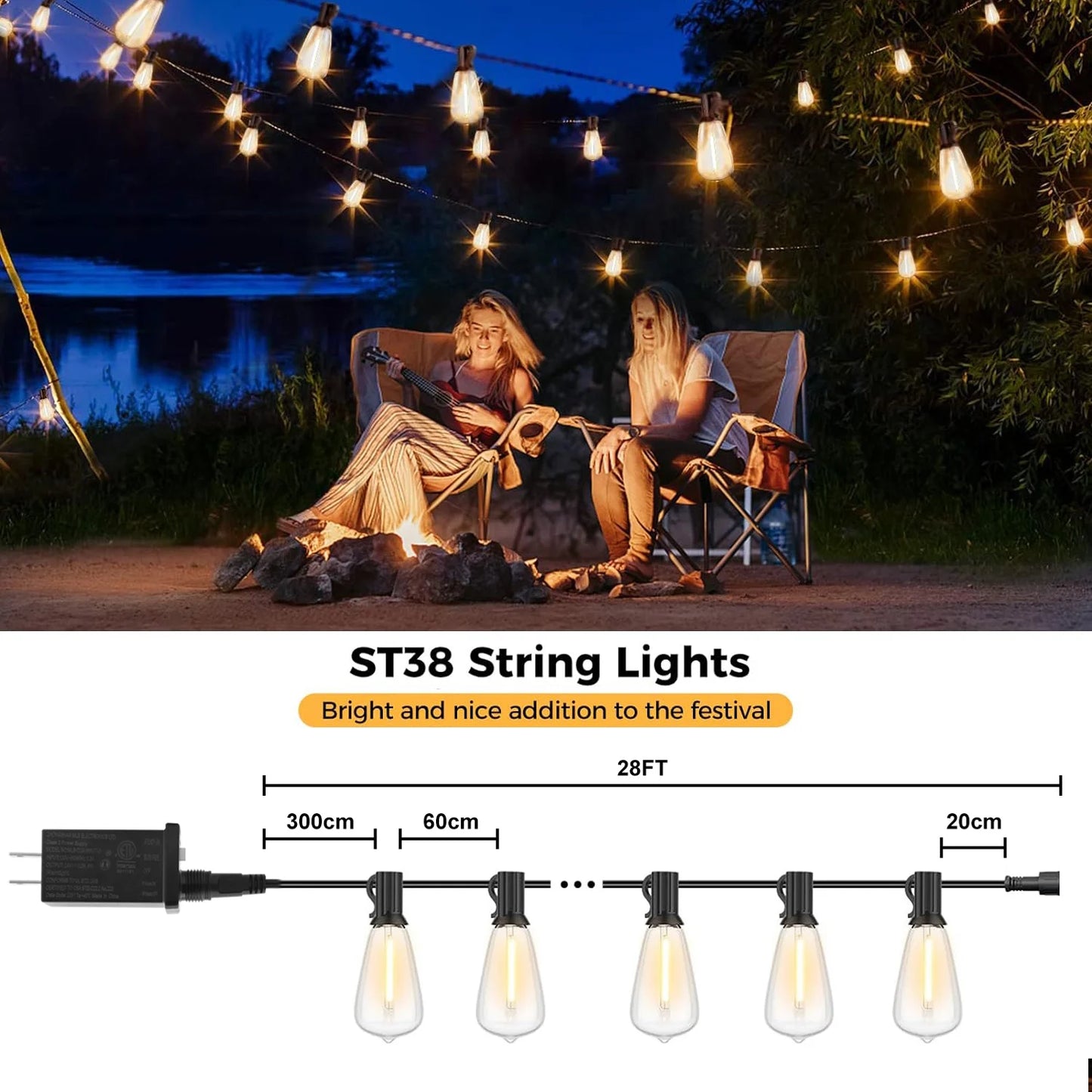 28FT String Patio Lights - Alia's Home Things