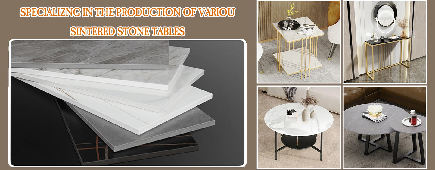 Modern U-shaped Geometric Lightweight Concrete Accent Table - Alia's Home Things