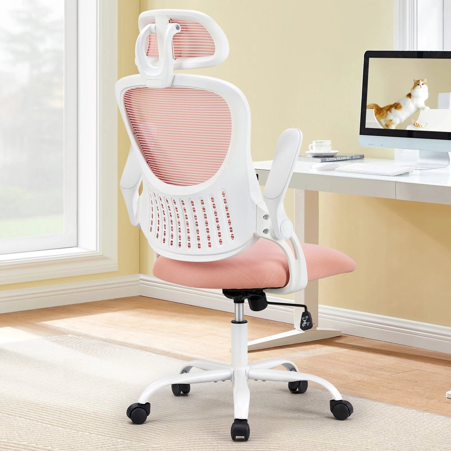 JHK Mesh Ergonomic Office Desk Chair Flip-up Arms - Alia's Home Things
