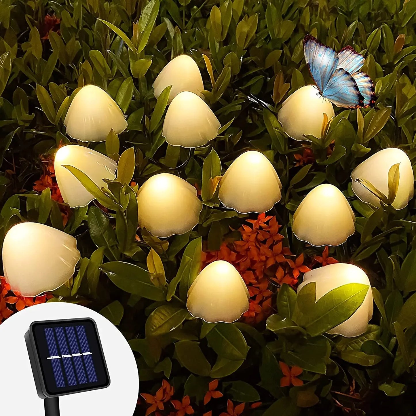 LED Solar Mushroom String Lights - Alia's Home Things