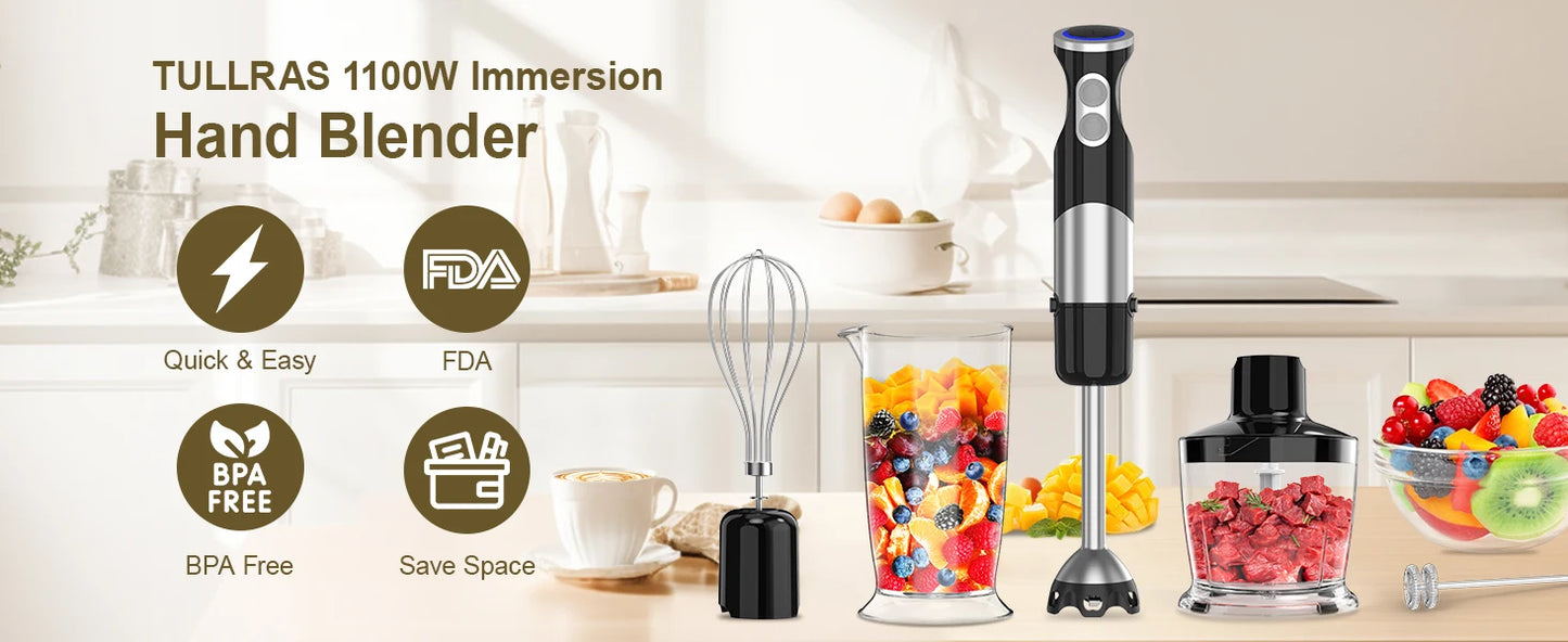 Immersion Blender 5-in-1 Handheld Blender - 1100-watt - Alia's Home Things