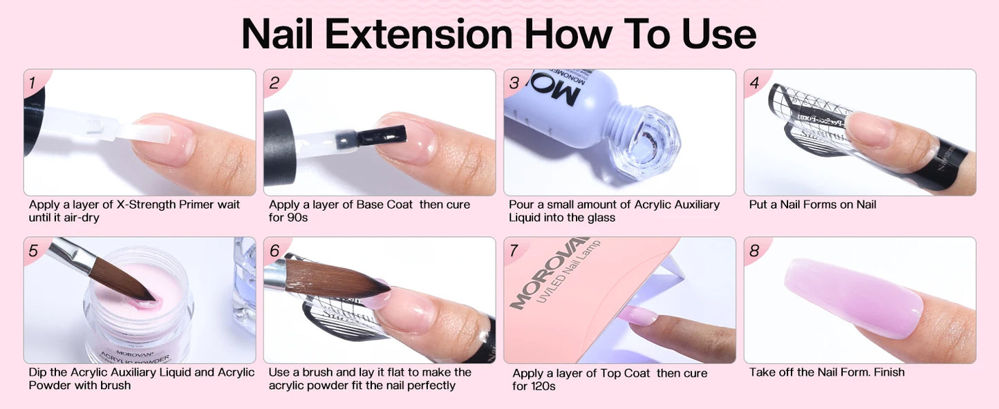 Morovan Professional Beginner Acrylic Nail Starter Kit - Alia's Home Things