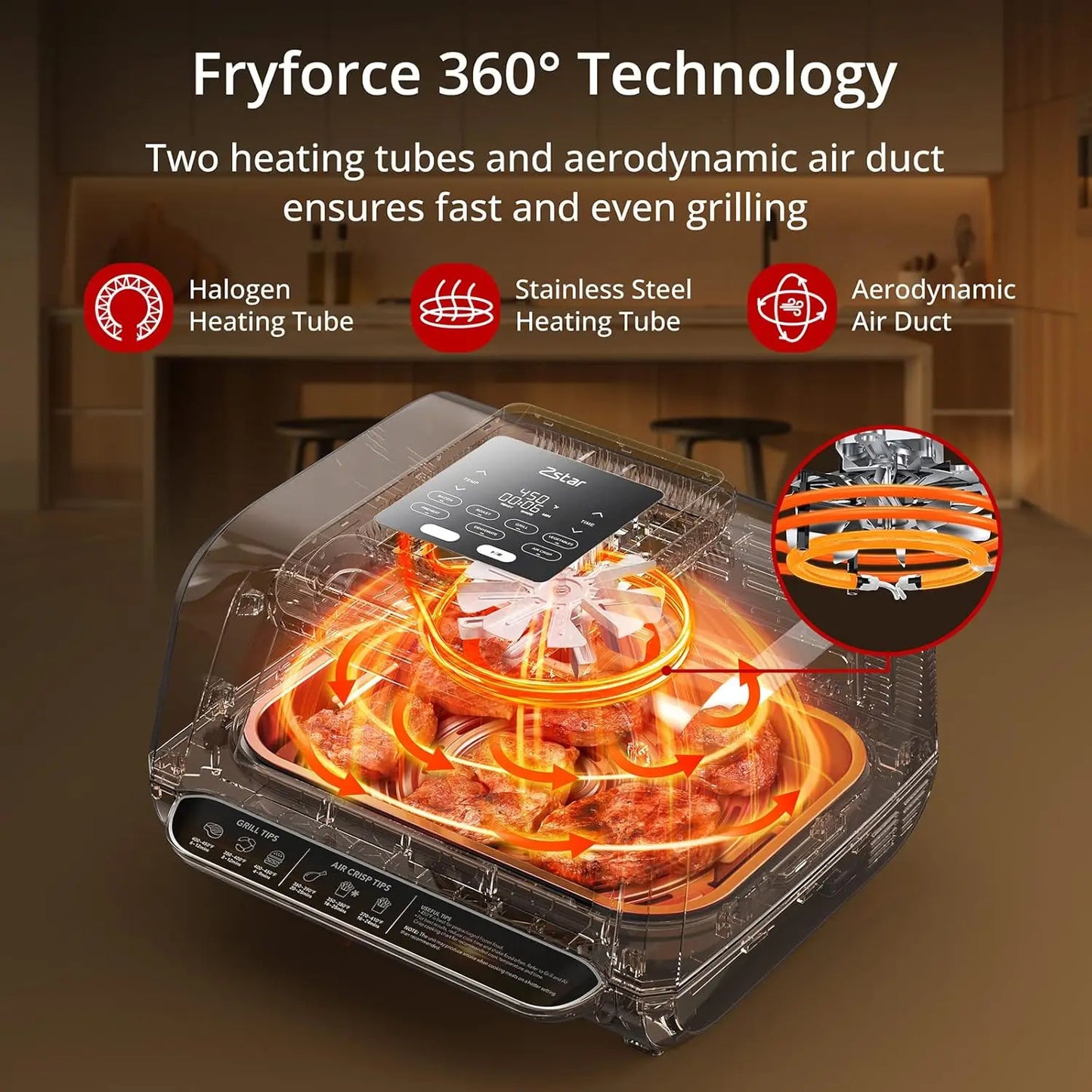 Indoor Grill Air Fryer/Griddle Combo With See Through Window - Alia's Home Things