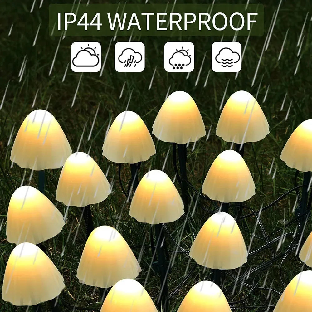 LED Solar Mushroom String Lights - Alia's Home Things