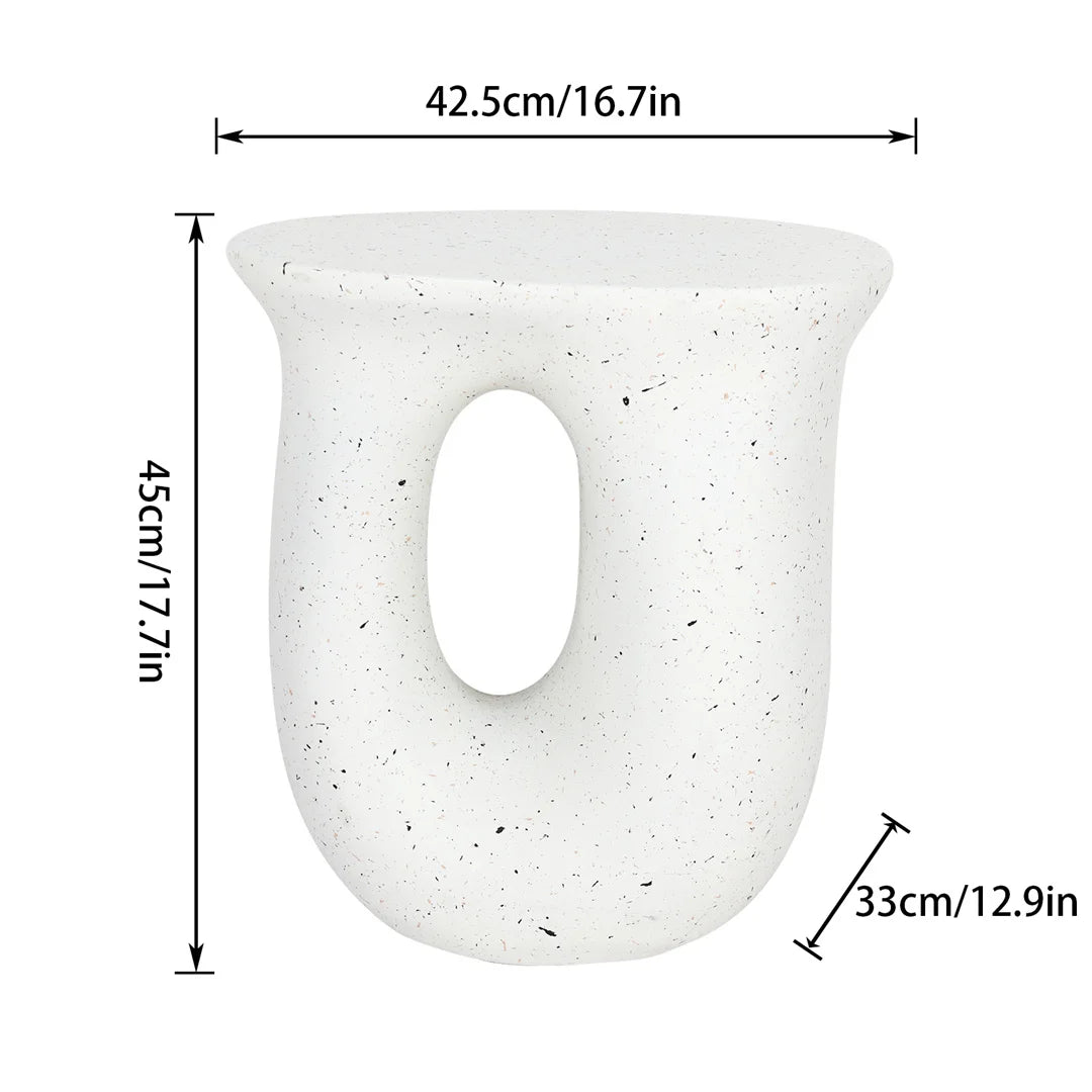 Modern U-shaped Geometric Lightweight Concrete Accent Table - Alia's Home Things
