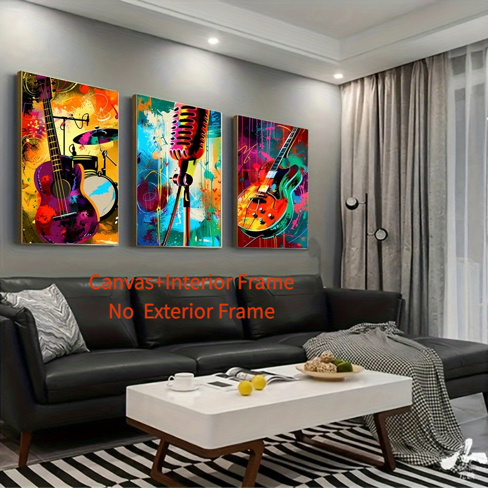 3pcs Abstract Music Canvas - Alia's Home Things  