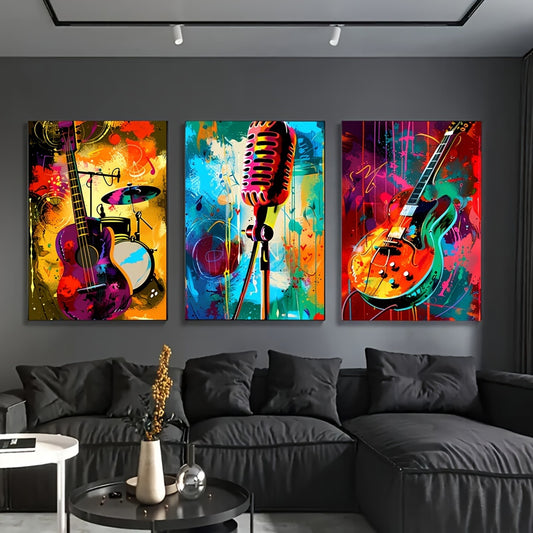 3pcs Abstract Music Canvas - Alia's Home Things  
