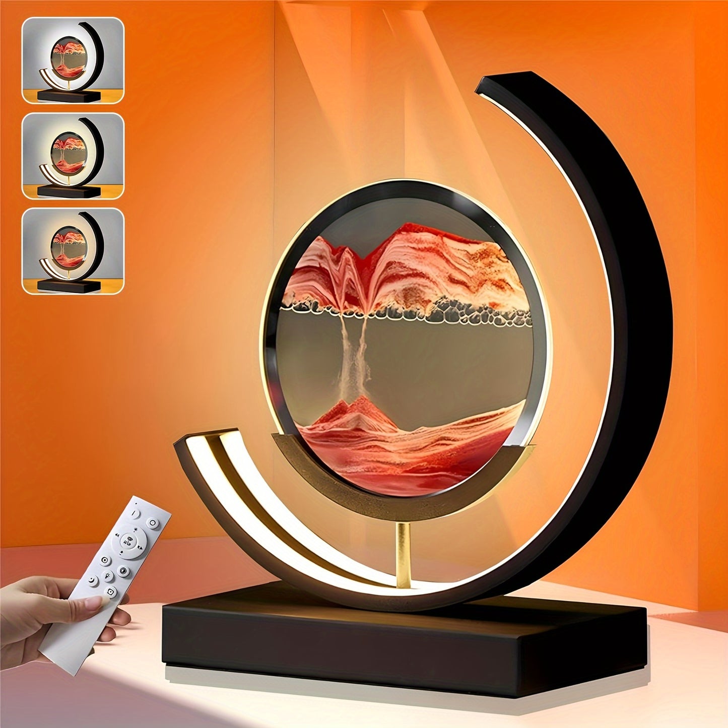Moving Sand Art Picture 3D Round Picture Lamp - Alia's Home Things  
