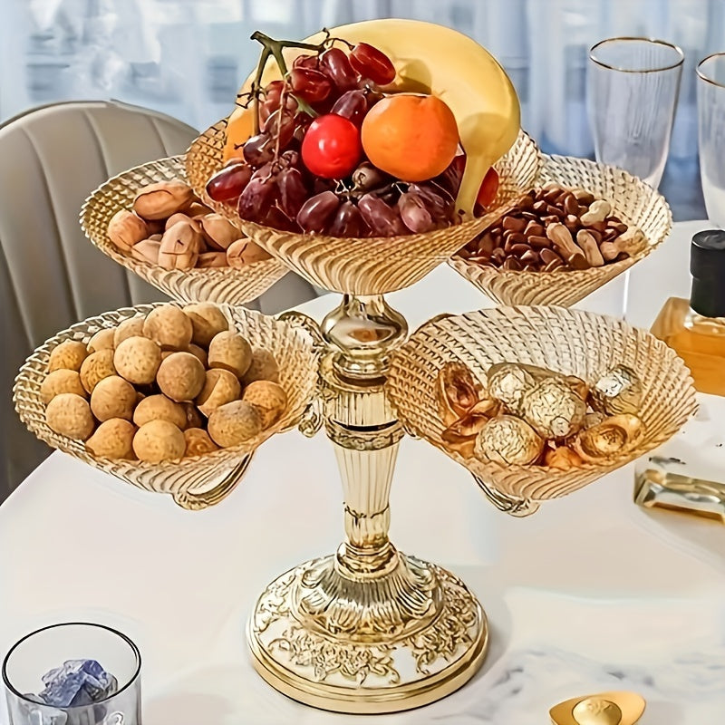 European-Style Luxury Rotating Fruit Basket, High-End Multi-Tier - Alia's Home Things  