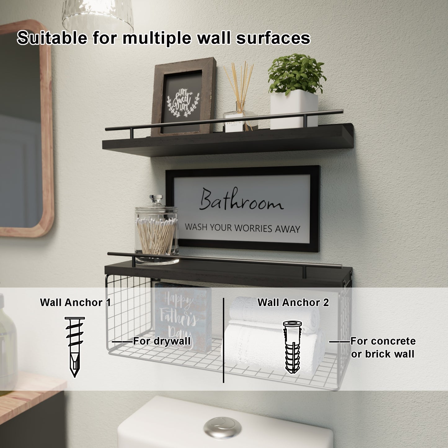 Floating Shelves For Bathroom Wall Decor - Alia's Home Things  