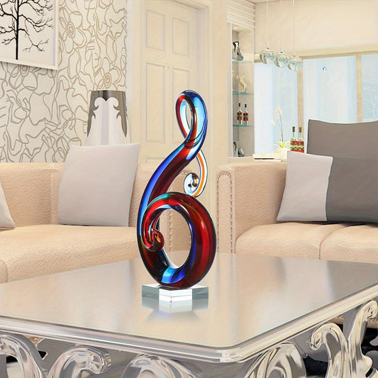 14" ×7.5" Multicolor Music Note Glass Sculpture - Alia's Home Things  