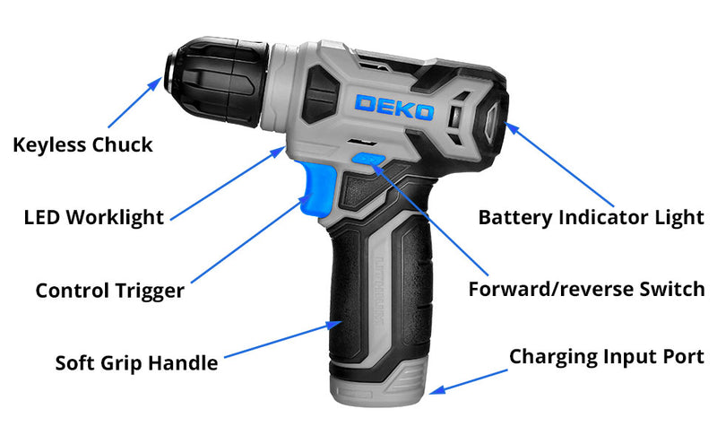 DEKO Drill Set w/Cordless Drill - Alia's Home Things  