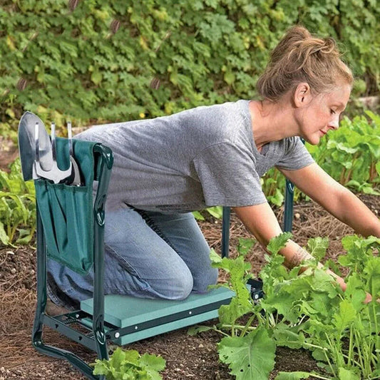 Padded Kneeling Stool Indoor Outdoor 150-KG Load Portable Folding - Alia's Home Things  