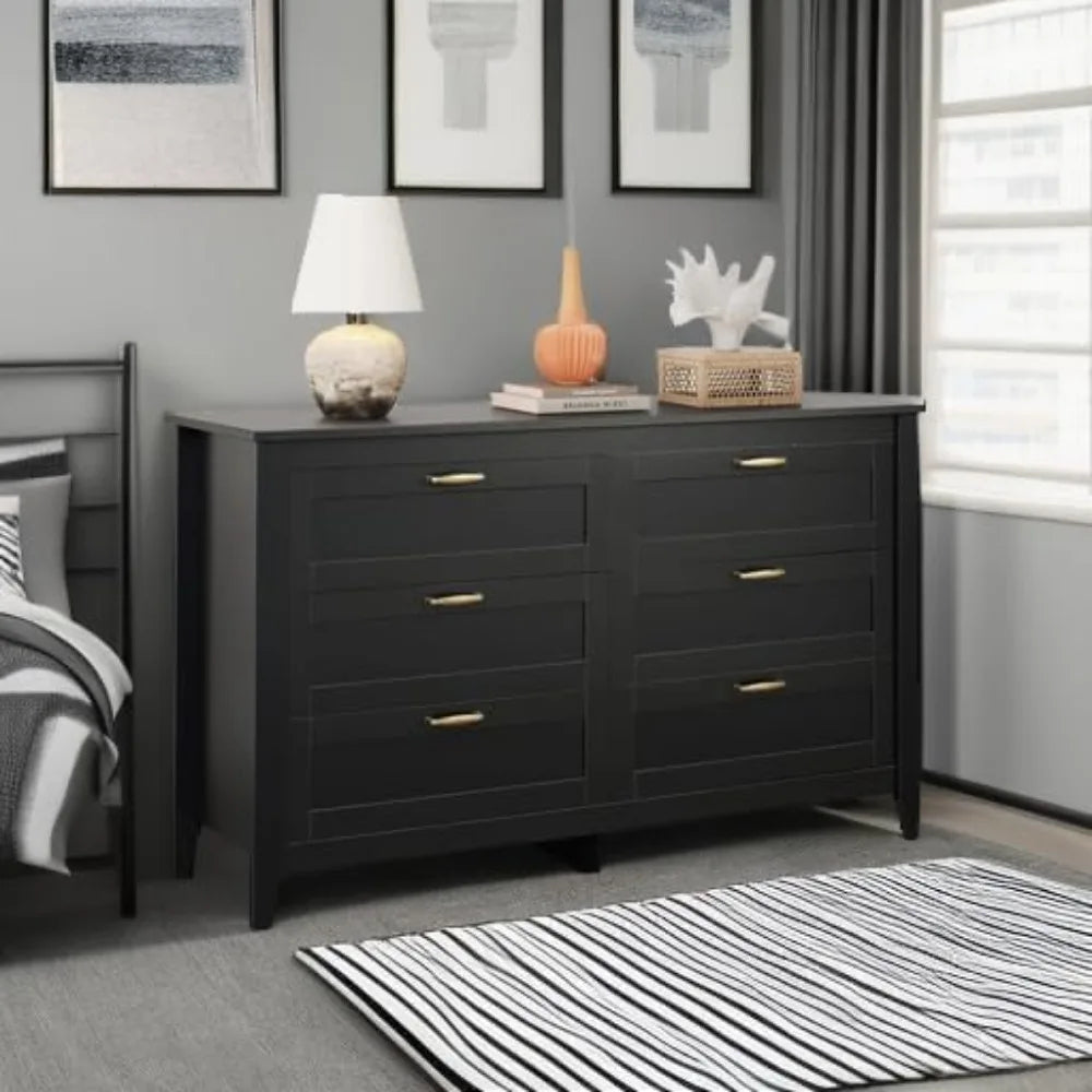 6 Drawer Dresser, Retro with Metal Handle - Alia's Home Things  