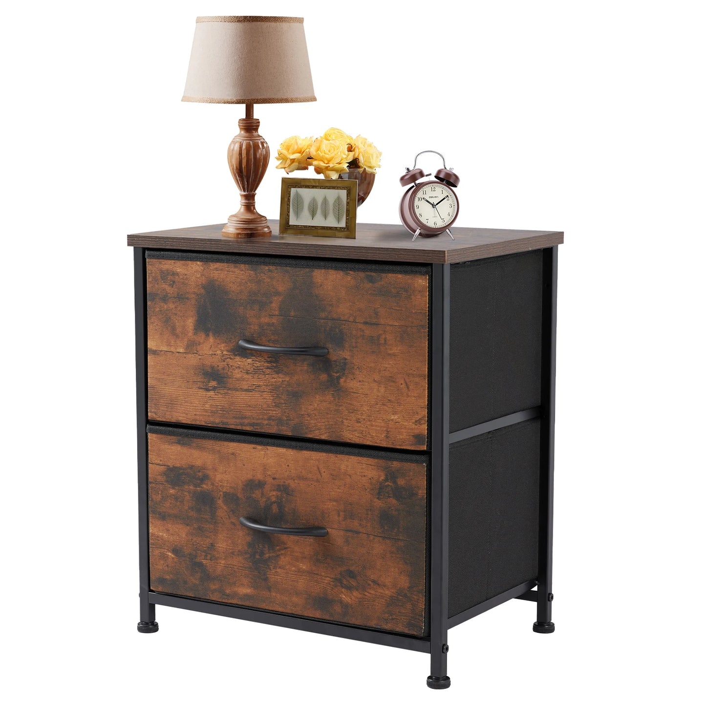 Nightstand With 2 Fabric Drawers - Alia's Home Things  