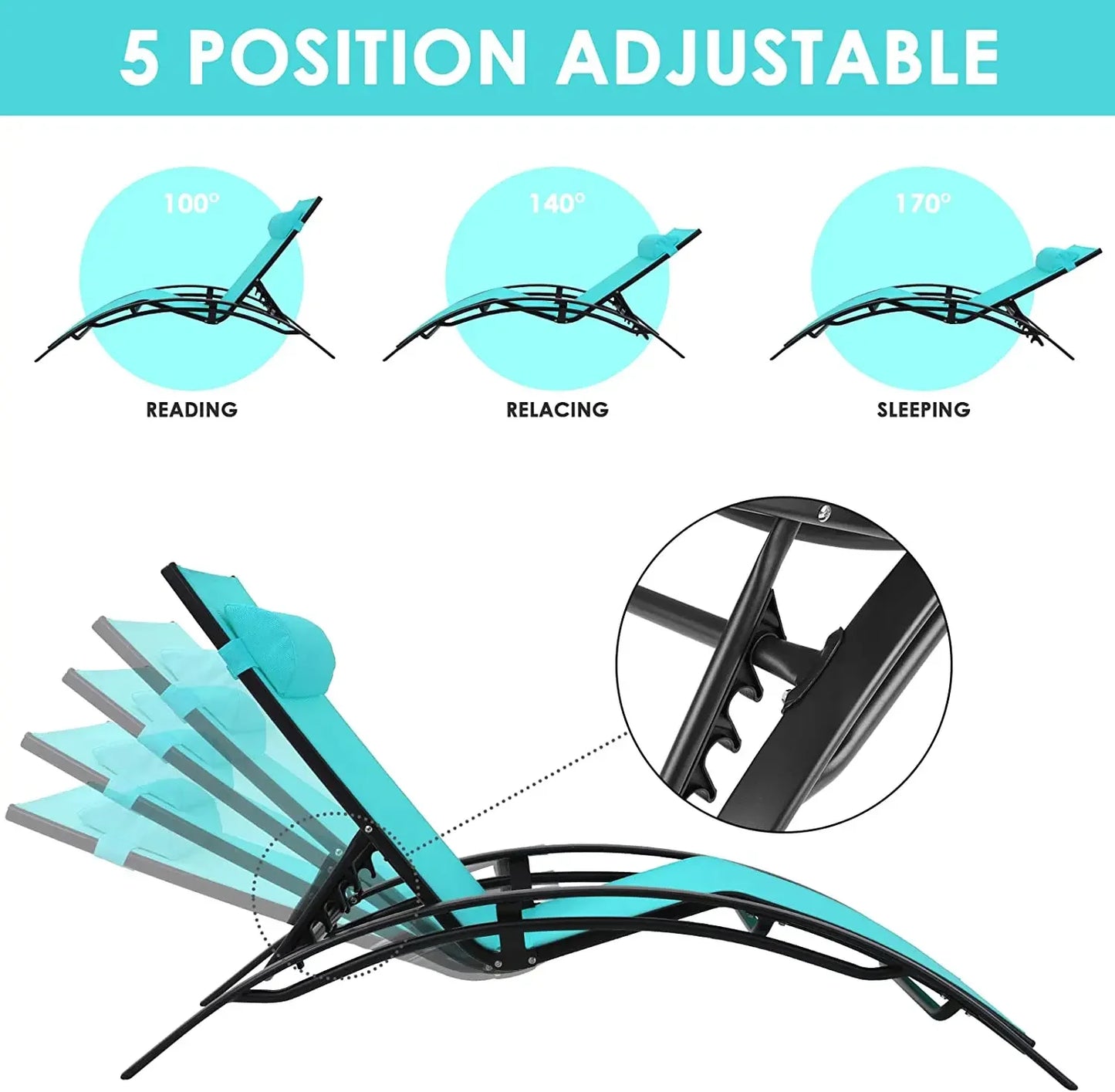 3PCS Pool Chairs W/Side Tables - Alia's Home Things  