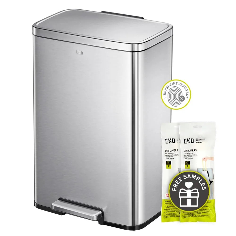 Brushed Stainless 50 Liter/13.2 Gallon Step Trash Can - Alia's Home Things  