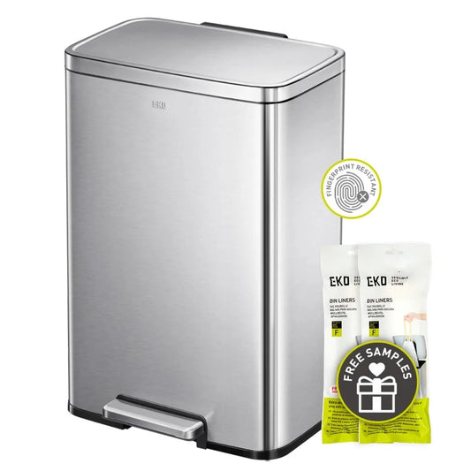 Brushed Stainless 50 Liter/13.2 Gallon Step Trash Can - Alia's Home Things  