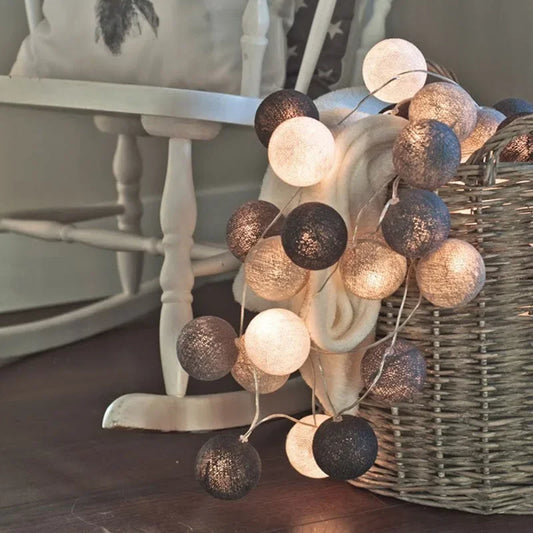 USB/Battery Powered Cotton Balls Fairy String Lights - Alia's Home Things  