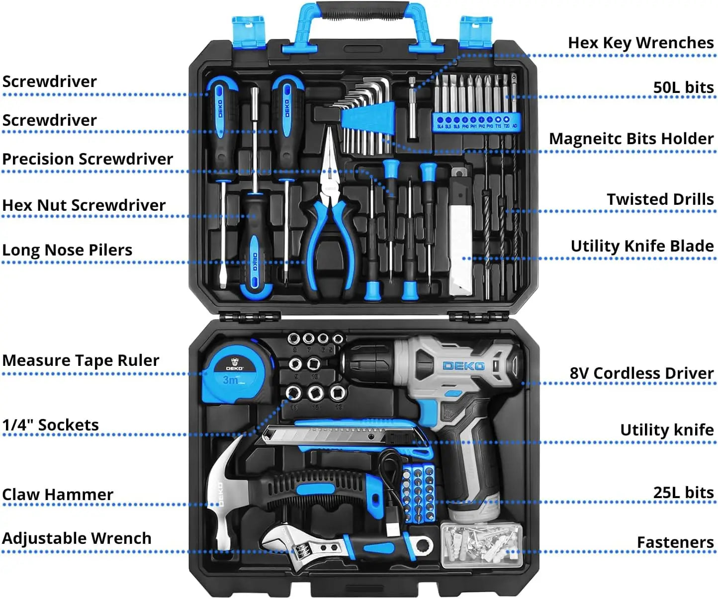 DEKO Drill Set w/Cordless Drill - Alia's Home Things  