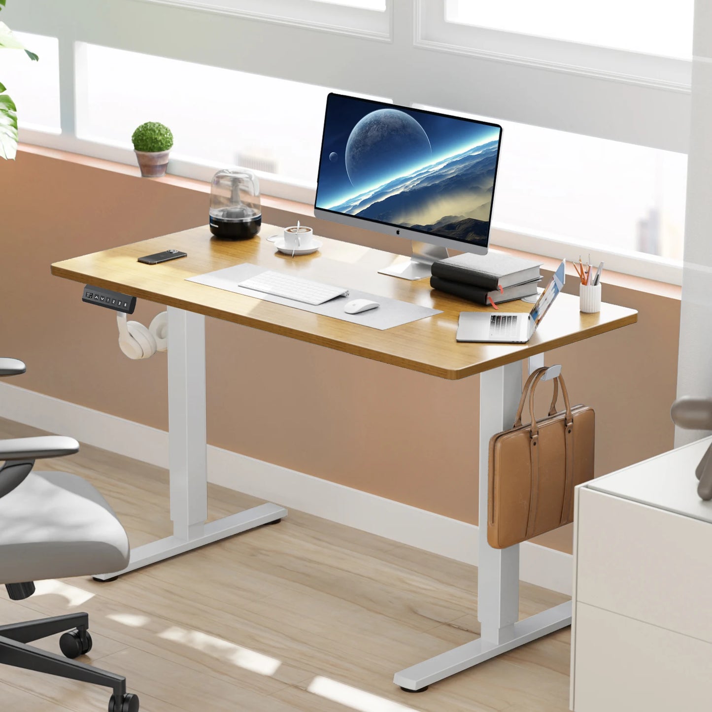 JHK Electric Adjustable 40x24 Inch Stand-Up Sit-Stand Workstation - Alia's Home Things  