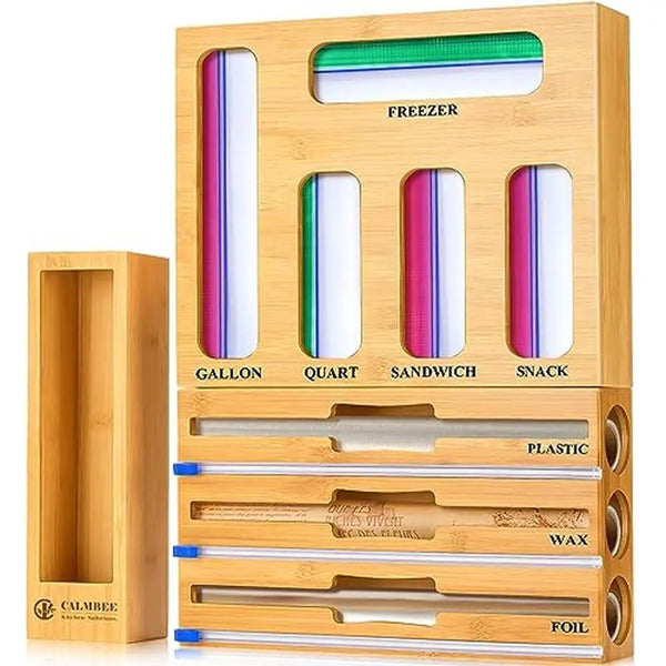 Kitchen Wrap Dispenser Storage Bag Organizer Wall Mounted - Alia's Home Things  