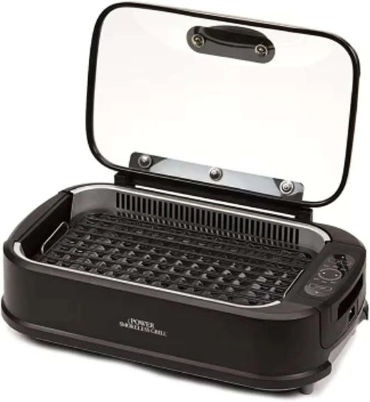 Smokeless Indoor Electric Grill With Tempered Lid - Alia's Home Things  