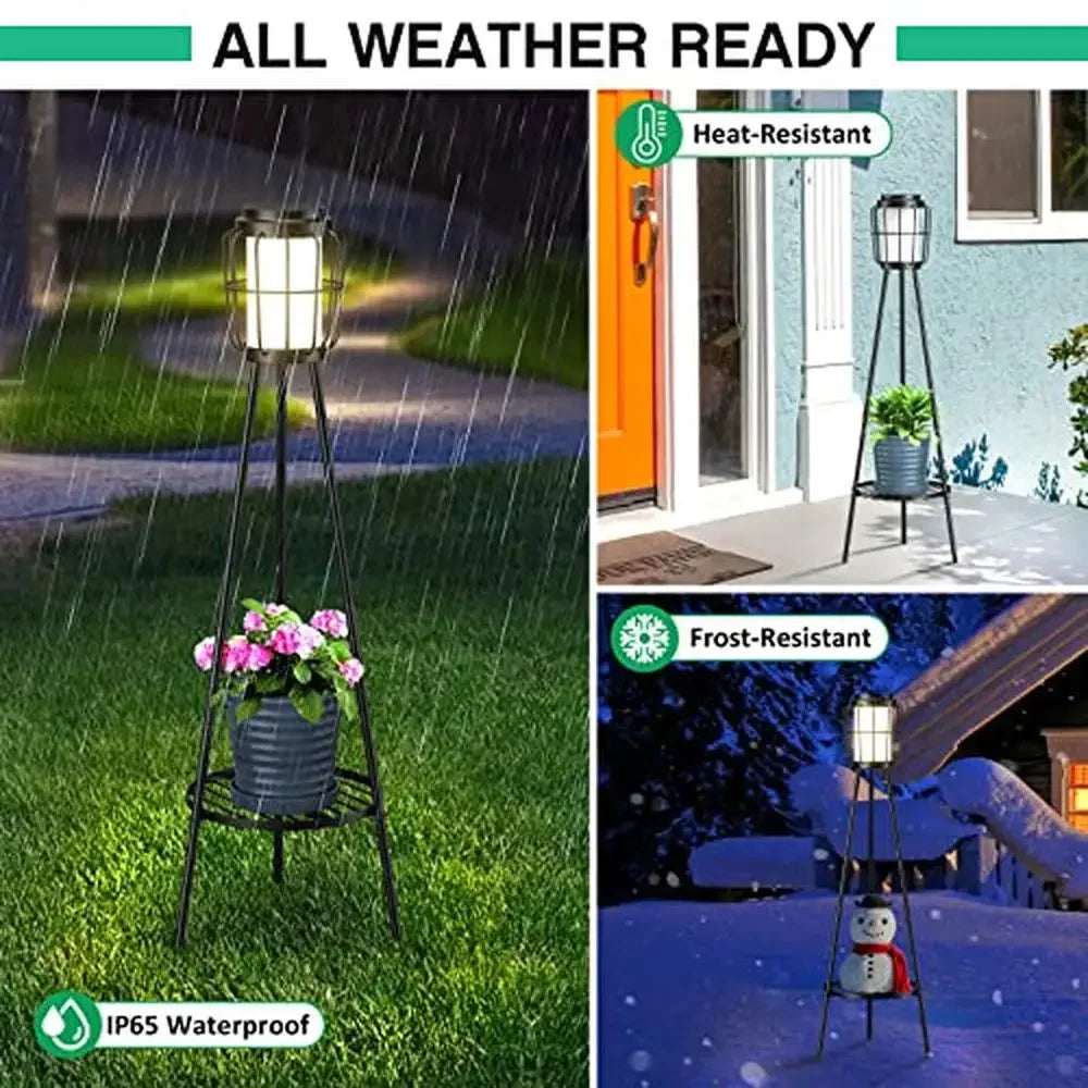 Pack of 2 Solar Floor Lamps with Plant Stand - Alia's Home Things  