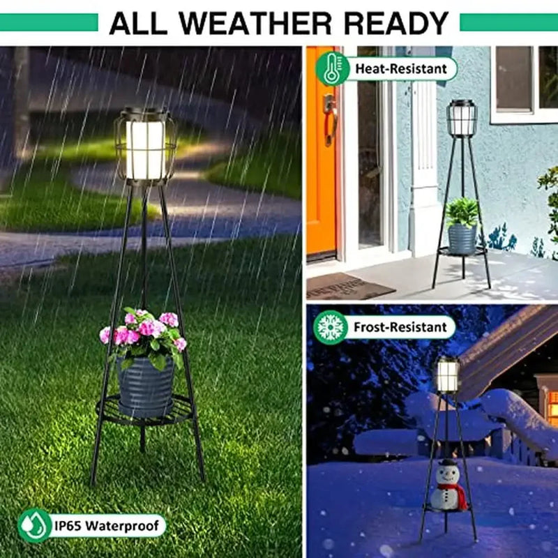 Pack of 2 Solar Floor Lamps with Plant Stand - Alia's Home Things  