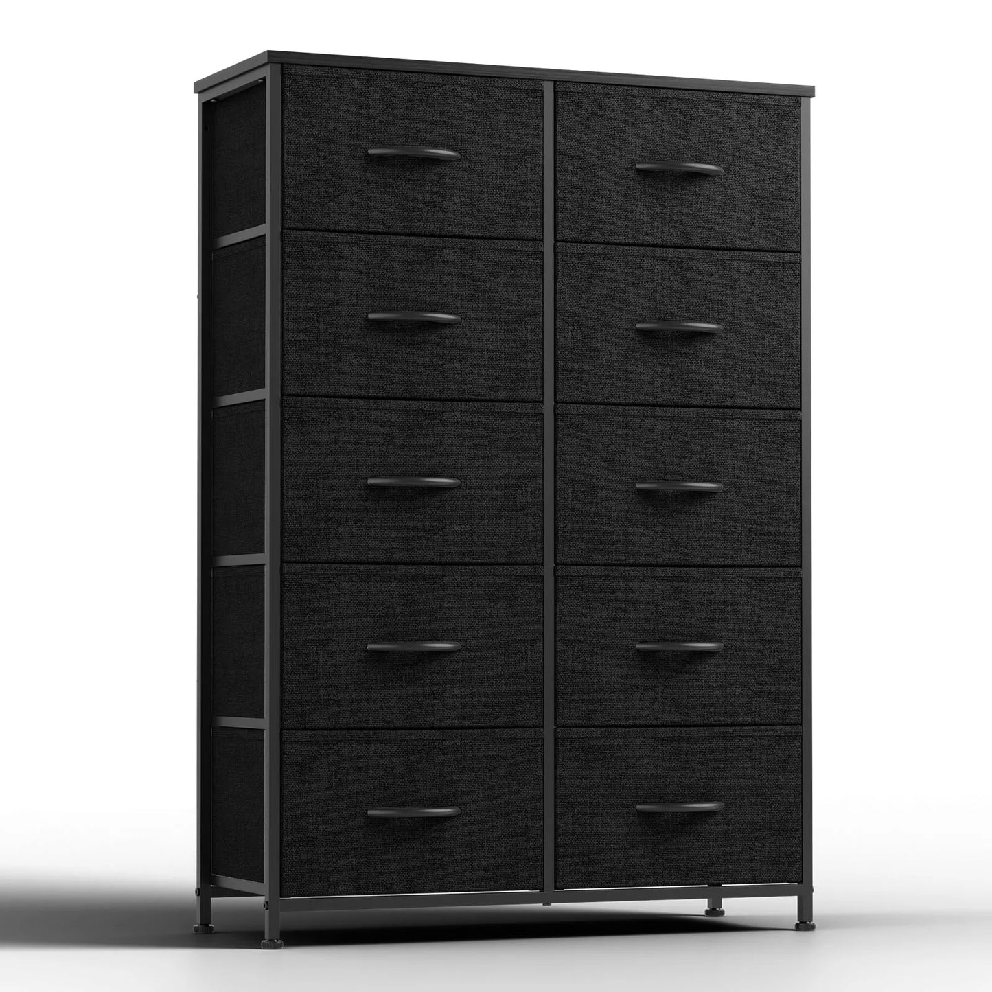 JHK Bedside Table For Bedroom With 10 Fabric Drawers - Alia's Home Things  