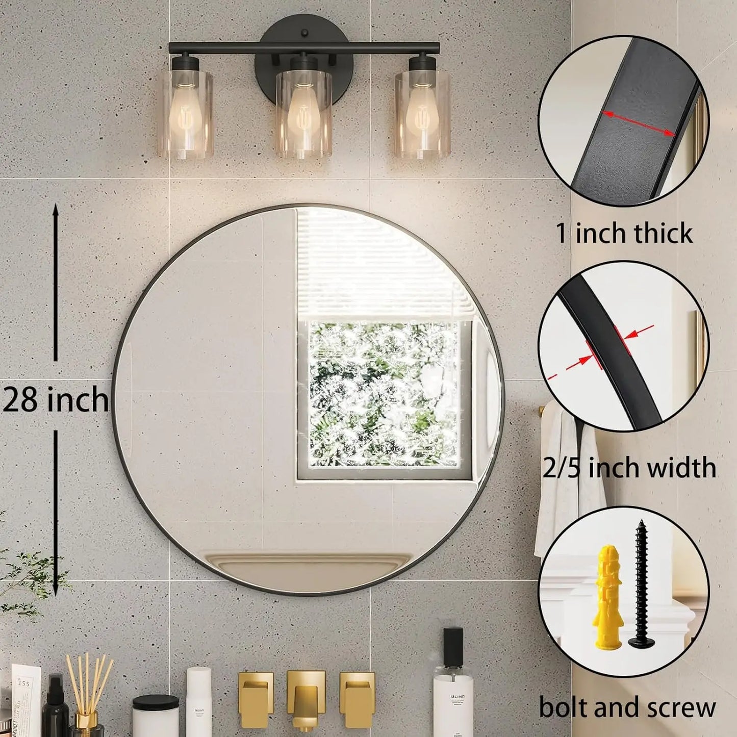 28-inch Round Mirror - Alia's Home Things  