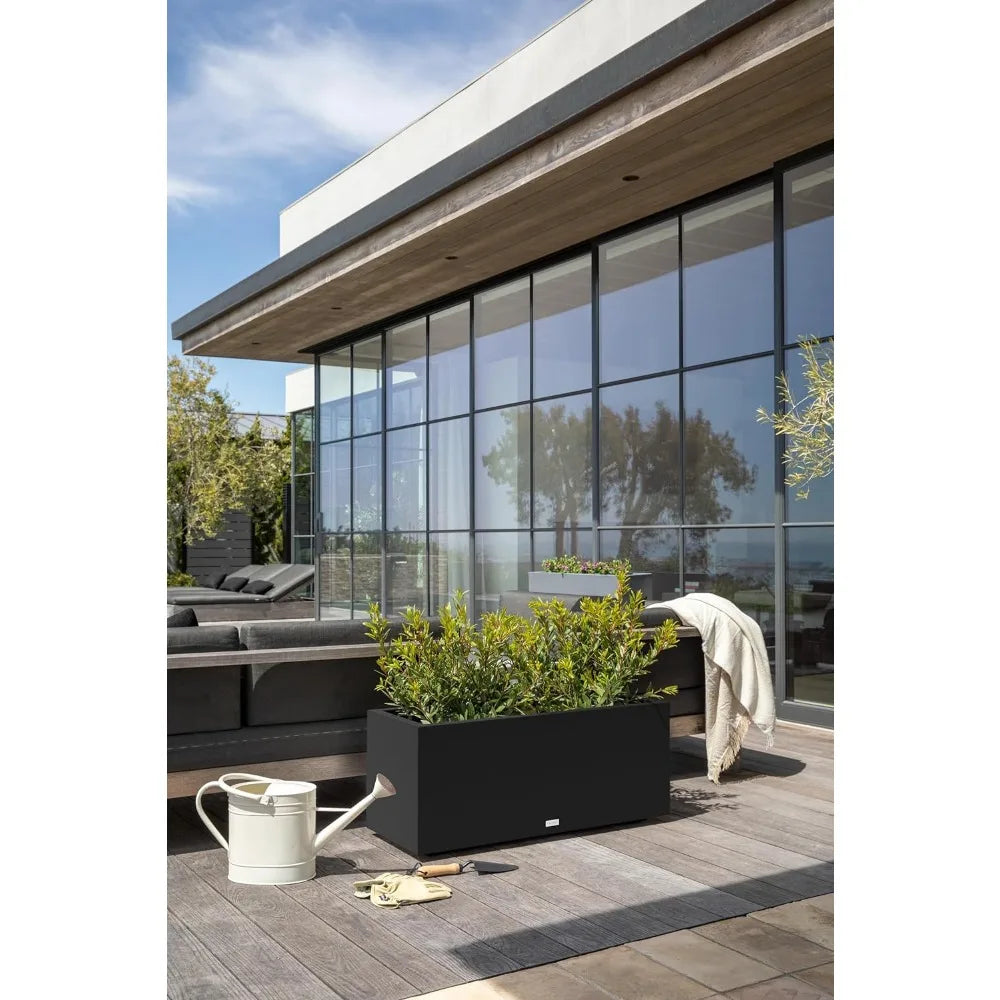 Block Series Long Box Planter Durable All-Weather Use - Alia's Home Things  