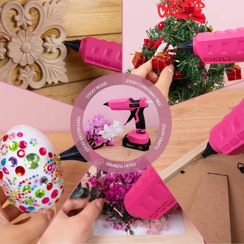 Hot Glue Gun, 20V Pink Cordless - Alia's Home Things  