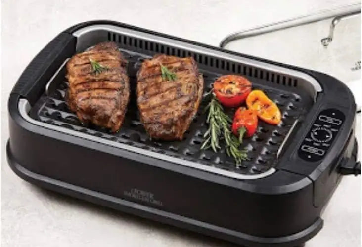 Smokeless Indoor Electric Grill With Tempered Lid - Alia's Home Things  
