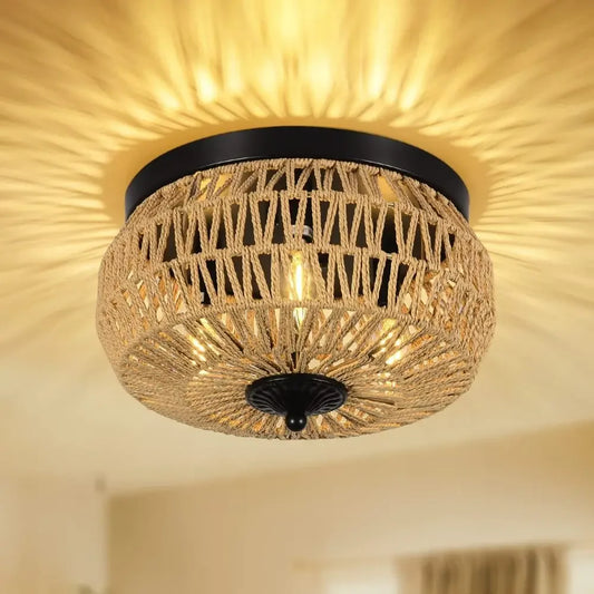 Classic Bamboo Lustre Chandelier Hanging Lamp Handmade - Alia's Home Things  